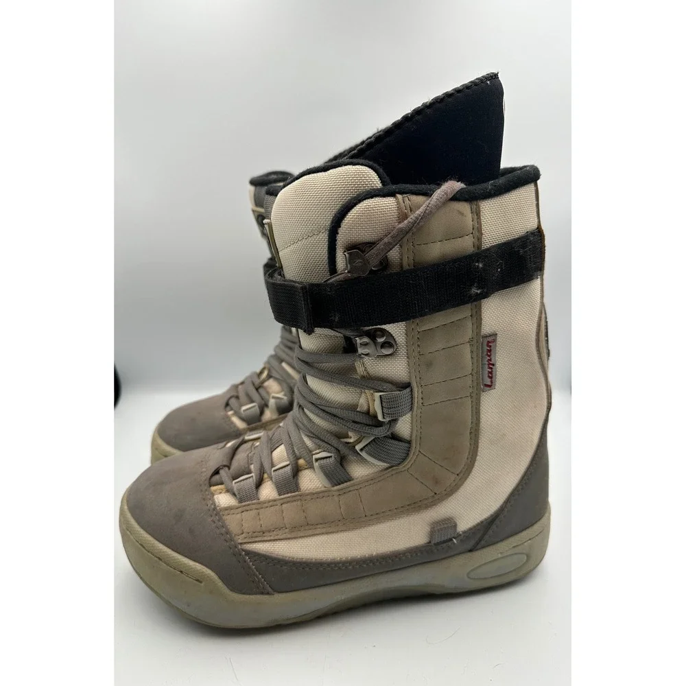 Lamar Retro Snowboard Boots Universe Adult W10 M8.5 Tan Gray Lace‎ Up Strap Vtg